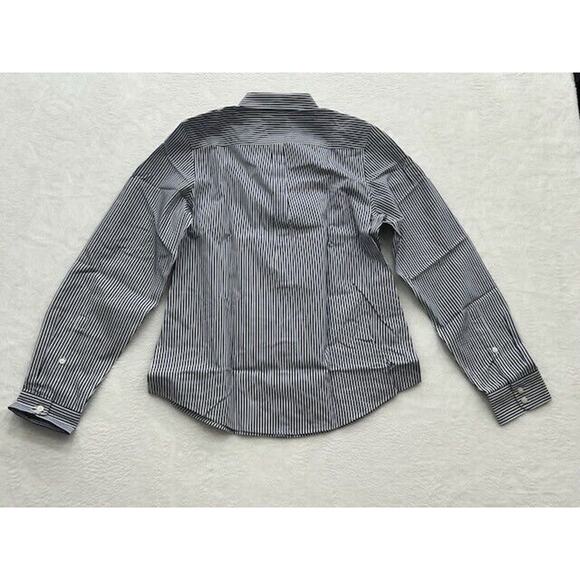 UNTUCKit Marsanne Button Down Shirt Long Sleeve Striped Collared Navy Size 6 NEW - Picture 2 of 6